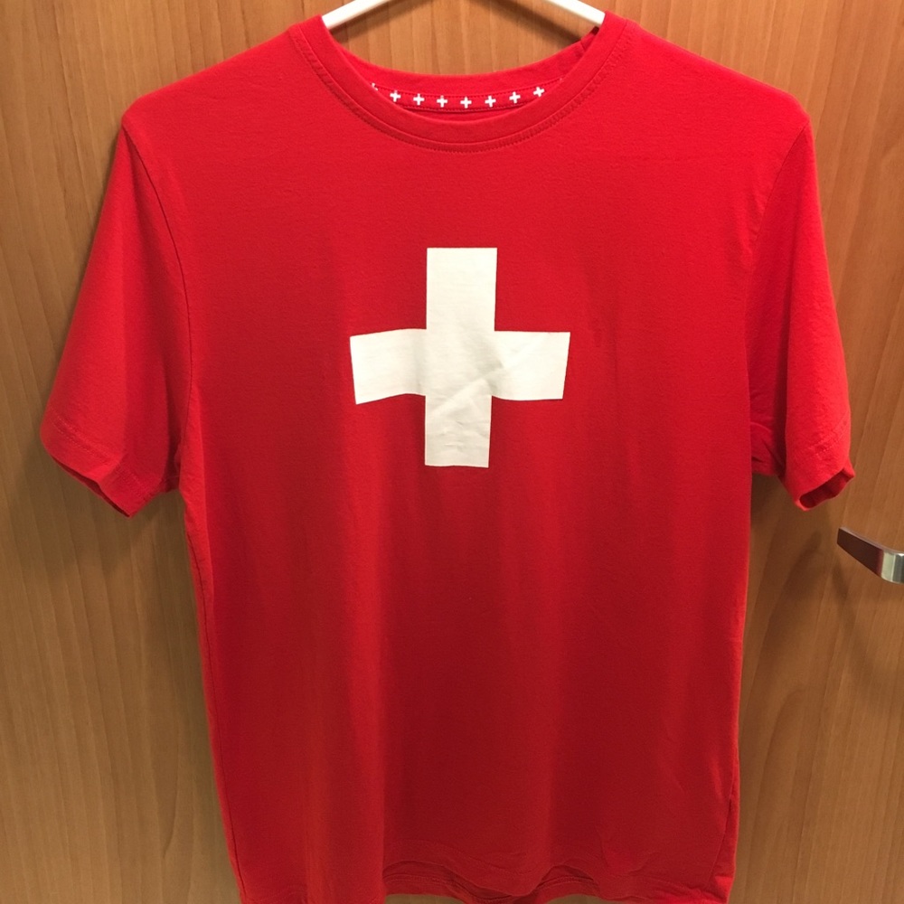 Red tee from Switzerland